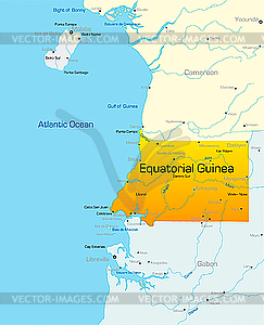 Continental part of Equatorial Guinea - vector image