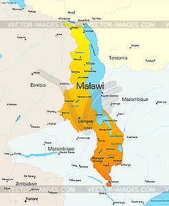Малави - цветной векторный клипарт