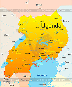 Uganda map - vector clipart