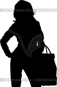 Shopping posing girl  - vector image