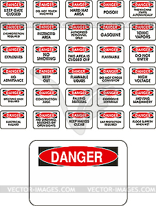 Red danger signs - vector image
