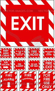 Red signs - vector clipart