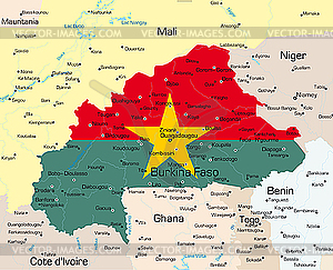 Burkina Faso map - vector clip art