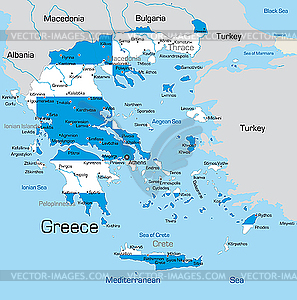 Карта Греции - векторный клипарт
