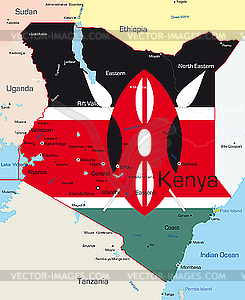 Kenya map - vector clipart