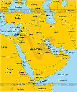 Ближний Восток страны - клипарт в векторном формате