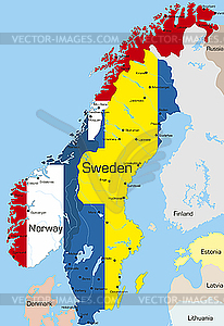 Norway and Sweden - vector image