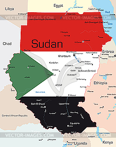 Карта Судана - векторизованный клипарт