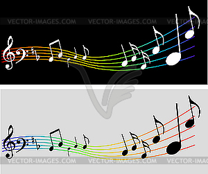 Music background with notes - vector image