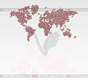 Stylized dotted world map - vector image
