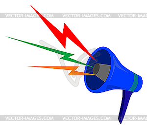 Megaphone with color waves - vector clipart