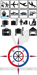 Travel icons - vector image