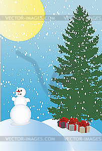 Winter holiday card - vector clipart