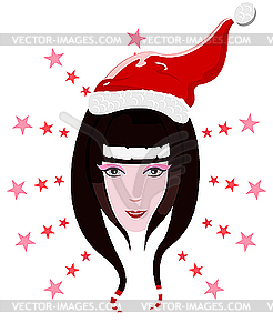 Santa Claus girl - vector clipart