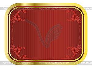 Red and gold beer label - vector image