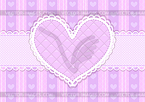 Pink cute Valentines card - royalty-free vector image