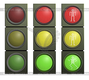 Set of traffic lights - vector clipart