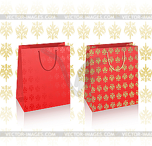 Red royal shopping bags - royalty-free vector image