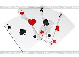 Four ace cards - vector clipart