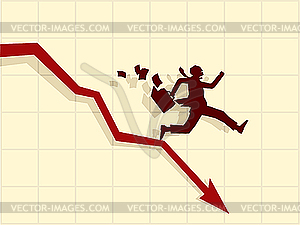 Concept of financial crisis  - stock vector clipart