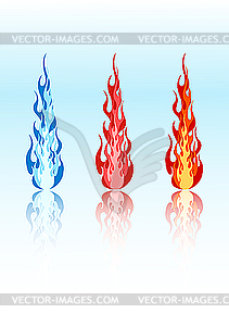 Colored flames - vector clipart