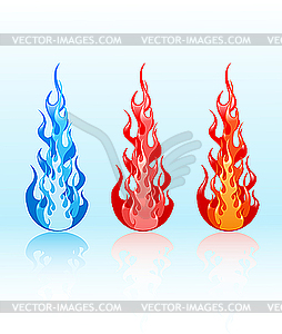 Set of glossy flames  - vector clip art