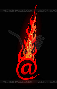 E-mail in flame  - vector clip art