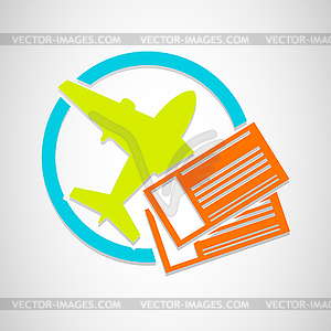 Airplane tickets icon - vector clipart