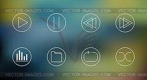 Set of music player icons - vector image