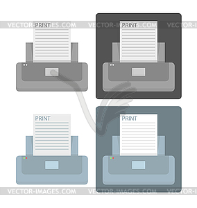 Set of printer icons - vector clipart