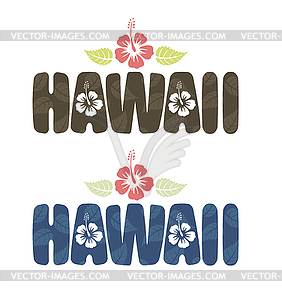 Hawaii word in vintage colors - vector clipart
