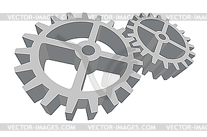 Two gears connected - vector clipart