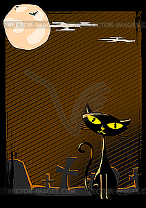 Halloween cat - royalty-free vector clipart