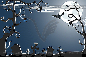 Halloween vampire in the night cemetery Stock Vector by ©stekloduv 85212316