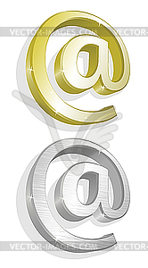 Два золотых знака электронной почты - изображение в векторном формате