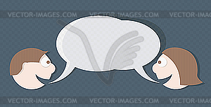 Dialog between man and woman  - vector EPS clipart