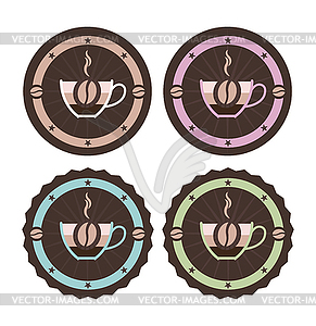 Vintage style simple coffee icons - vector clipart