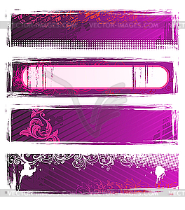 Pink grunge banners - vector image