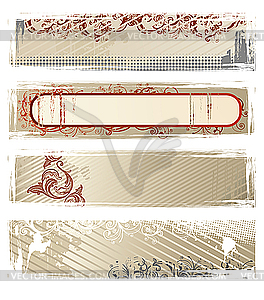 Beige grunge banners - vector clip art