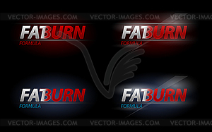 Fat Burn text for dieting or sport nutrition - vector clip art