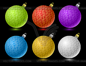 Set of colored Christmas balls - vector clip art