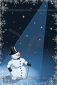 Funny snowman  - vector clipart