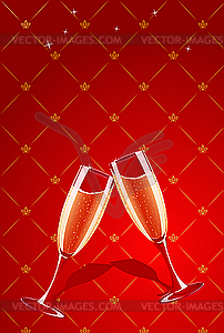 Champagne glasses splashing  - vector clip art