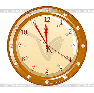 Holiday clock - color vector clipart