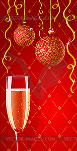 Праздничная открытка с шампанским - векторное изображение клипарта