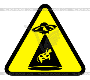 Sign of cow abduction - vector clipart