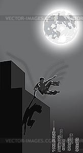 Night urban parkour - vector image