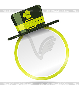 Label with hat for St. Patrick Day  - vector image