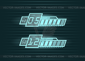 Set of progress bars for casual games interface - vector image