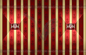 Two lamps on luxury wallpaper - vector clip art